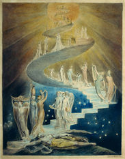 Abb. 6 William Blake: Jacob's Ladder or Jacob's Dream, Tusche und Wasserfarbe auf Papier, 39 × 30 cm, 1799-1806, British Museum (London).