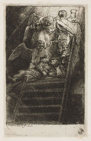 Abb. 5 Rembrandt van Rijn: Jakobsstigen, Radierung, Grabstichel und Kaltnadel, 11.7 × 7.1 cm, 1655, Statens Museum for Kunst (Kopenhagen).